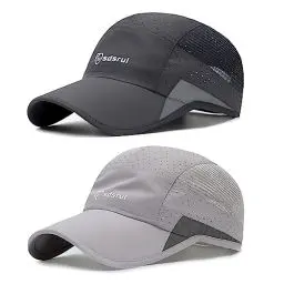 Produktbild: AYPOW Basecap Herren Damen, 2 StüCk Atmungsaktive Sport DüNn Mesh Sommer Kappe, Verstellbar Schnelltrocknend Leichte Sonnenschutz Baseball Cap FüR Outdoor Running Tennis Golf Reisen