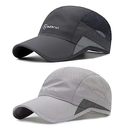 Produktbild: AYPOW Basecap Herren Damen, 2 StüCk Atmungsaktive Sport DüNn Mesh Sommer Kappe, Verstellbar Schnelltrocknend Leichte Sonnenschutz Baseball Cap FüR Outdoor Running Tennis Golf Reisen