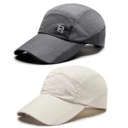 Produktbild: AYPOW Baselball Cap Herren Damen, 2 Pack Atmungsaktiv Mesh Sports Basecap, Sommer Lauf Cap Verstellbar Leichte Schnelltrocknend Sonnenschutz Kappe Unisex fur Running Golf Tennis Outdoor UV-Schutz Cap