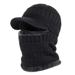 Produktbild: AYPOW Wintermantel aus Sturmhaube mit flexiblem Halswärmer, winddichter, Unisex Warmer Ski-Gesichtsmaske für Outdoor-Sportarten-Schwarz