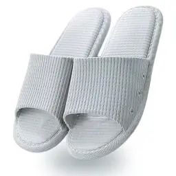 Produktbild: AYYDMY Bequeme Badeschuhe, rutschfeste Schnell Trocknende Hausschuhe für Damen Herren, Weiche Plattform-Kissen Sandalen für Wohnzimmer, Pool, Strand, SPA, Drinnen und Draußen (Grau,42/43EU)