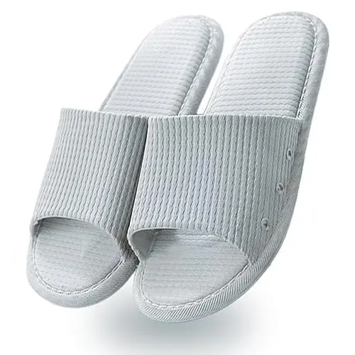 Produktbild: AYYDMY Bequeme Badeschuhe, rutschfeste Schnell Trocknende Hausschuhe für Damen Herren, Weiche Plattform-Kissen Sandalen für Wohnzimmer, Pool, Strand, SPA, Drinnen und Draußen (Grau,42/43EU)