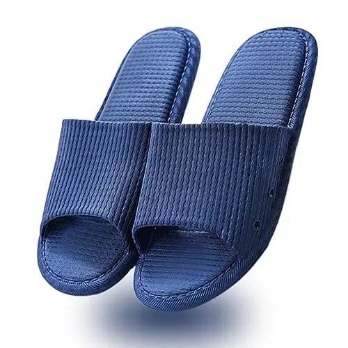 Produktbild: AYYDMY Bequeme Badeschuhe, rutschfeste Schnell Trocknende Hausschuhe für Damen Herren, Weiche Plattform-Kissen Sandalen für Wohnzimmer, Pool, Strand, SPA, Drinnen und Draußen (Marineblau,42/43EU)