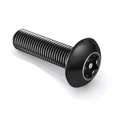 Produktbild: AYYSSM Schwarze Sechskantschrauben aus Edelstahl 304 mit Rundkopf und manipulationssicherer Pfanne mit Sicherheitsschraube(35mm,M5 (20Pcs))
