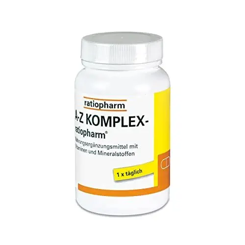 Produktbild: A-Z Komplex-ratiopharm Tabletten: Rundum gut versorgt - 23 essentielle Vitamine und Mineralstoffe zur gezielten Versorgung, 100 Tabletten