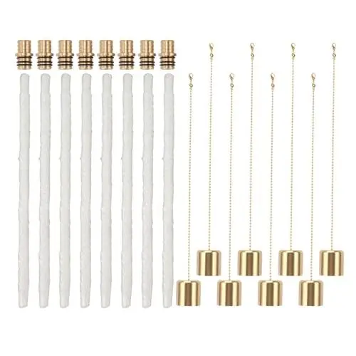 Produktbild: AZMUDE Weinflaschen-Fackel-Set, 8 Stück, Ersatzdochte, Fackel, langlebige Fackeldochte, Messing-Fackel-Dochthalter, Kappen, Weinflaschen-Fackel für Garten, Terrasse