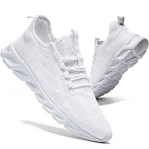 Produktbild: AZSDXS Sportschuhe Herren Leicht Laufschuhe Herren Atmungsaktiv Sneaker Herren Turnschuhe Weiß 39