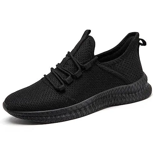 Produktbild: AZSDXS Turnschuhe Damen Bequeme Laufschuhe Sportschuhe Schnür Sommerschuhe Running Tennisschuhe Atmungsaktive Outdoor Jogging Freizeitschuhe Straßenlaufschuhe Sneaker für Fitness Gym Schwarz 40