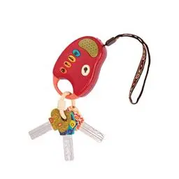 Produktbild: B. toys Funkeys Spielzeugschlüssel Rot für Kinder und Babys – Autoschlüssel Spielzeug mit Licht und Geräuschen Baby ab 10 Monaten – 100 Prozent Schadstofffrei