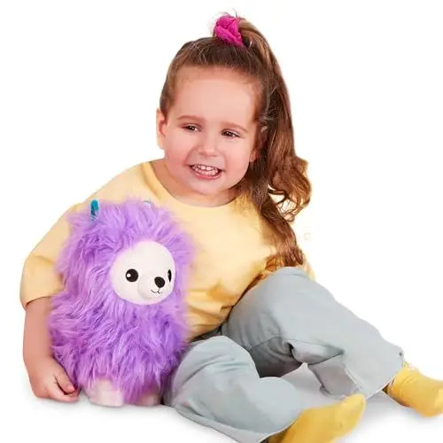 Produktbild: B. toys Kuscheltier Lama – Superweich mit langem Zottelfell – Plüschtier lila, Baby und Kinder Spielzeug für Mädchen und Jungen ab 0 Monate