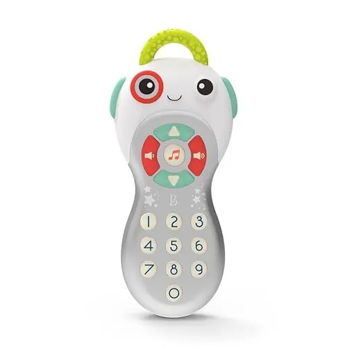 Produktbild: B. toys Lernspielzeug Fernbedienung mit Licht, Musik und Beißring – Sensorik Spielzeug Baby mit Zahlen Lernen auf Englisch ab 6 Monate