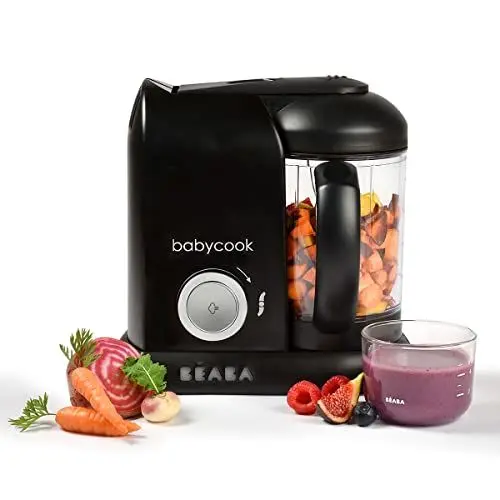 Produktbild: BÉABA - Babycook Solo - 4 in 1 Babynahrungszubereiter - Schonender Dampfgarer - Schnelles Dampfgaren in 15 Minuten - Garkorb aus Edelstahl - Schwarz