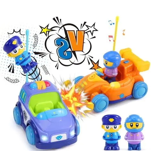 Produktbild: BABECTOY Ferngesteuertes Auto ab 3 4 5 6 7 8 9 Jahre Zweier-Set, Mini RC Autoscooter Kinder mit Treiber Auswerfen, Auto Car Spielzeug Mädchen Jungen für Kinder ab 3 Jahre