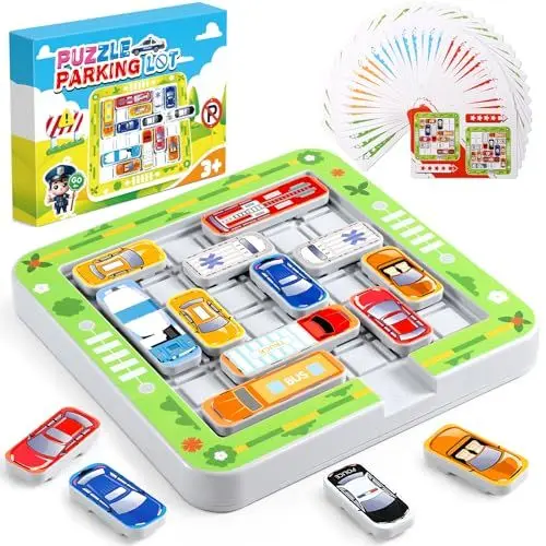 Produktbild: BABECTOY Rush Hour Spiel, Rush Hour, Parkspiele, Auto Spielzeug Stauspiel Logikspiel mit 140 Levels, Denken Logik Puzzle Spiele, Brettspiele Familienspiel für Jungen Mädchen ab 5 6 7 8 9 10 Jahren