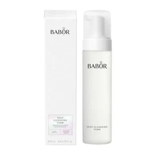Produktbild: BABOR Deep Cleansing Foam für müde und fahle Haut, Erfrischender Reinigungsschaum zur täglichen Gesichtsreinigung, Vegane Formel, 1 x 200 ml
