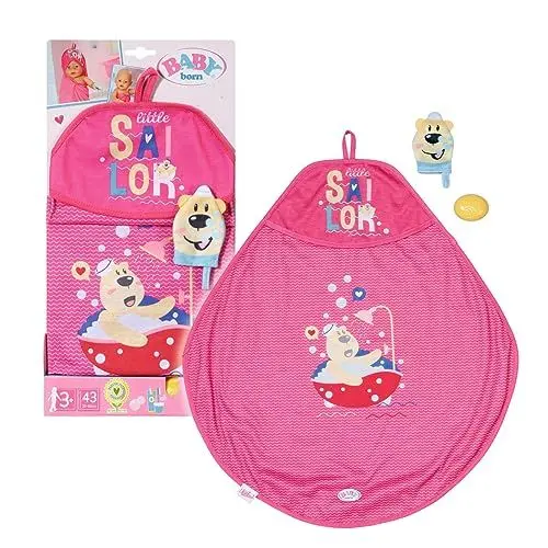 Produktbild: BABY born Bath, Puppenzubehör fürs Bad mit Kapuzenhandtuch, Schwamm und Waschlappen, für 43 cm Puppen 830635 Zapf Creation, Gelbe, Yellow