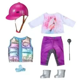 Produktbild: BABY born Deluxe Reiter-Outfit mit Hose, Stiefeln und Helm für 43 cm Puppen, 831175 Zapf Creation