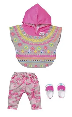Produktbild: BABY born Deluxe Trendy Poncho 43 cm - Puppenkleidung für 43 cm Puppen mit Poncho, Hose und Schuhen, 830161, Zapf Creation
