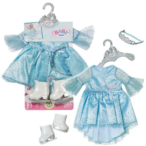 Produktbild: BABY born Eisprinzessin 43cm, Eisprinzessinen-Kleid mit Schlittschuhen und Tiara für 43 cm Puppen, 836095 Zapf Creation