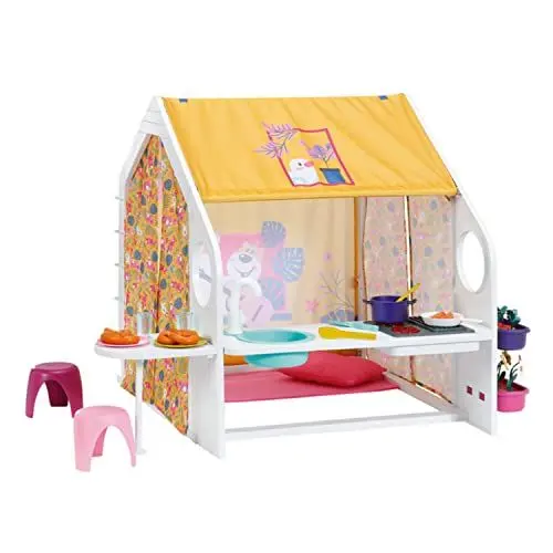 Produktbild: BABY born, Puppenhaus, Weekend Haus mit Licht - und Soundfunktion, öffenbare Seitenteile, Waschbecken, Grill und viel Zubehör, 832752, Zapf Creation