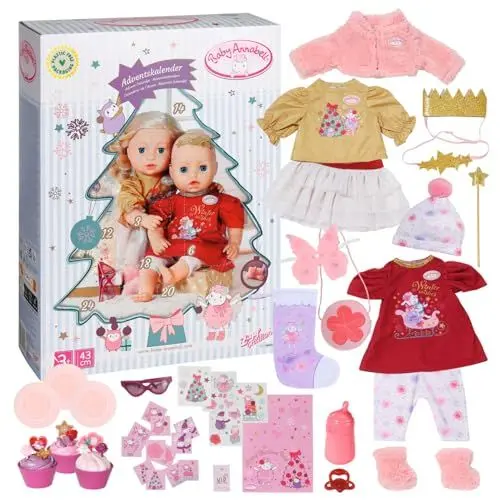 Produktbild: Baby Annabell Adventskalender mit 24 Überraschungen, enthält Kleidung und Accessoires für 43 cm Puppen, 709634 Zapf Creation