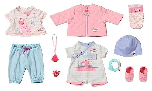 Produktbild: Baby Annabell Combi Set mit Strampler, T-Shirt, Hose und Jacke im Aufbewahrungskoffer, für 43 cm Puppen, 703267 Zapf Creation