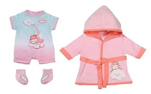 Produktbild: Baby Annabell Deluxe Badezeit, Puppenset für Badewanne bestehend aus rosa Bademantel, Strampler und Socken für 43 cm Puppen, 703281 Zapf Creation