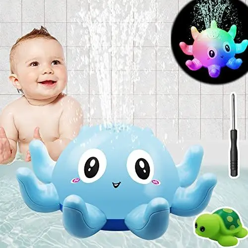 Produktbild: Oktopus Spray Wasserspielzeug für Baby Badewanne mit Licht - Badespielzeug ab 1-4 Jahre - Kinderdusche Wasserstrahl Pool Spielzeug Blue
