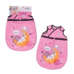 Produktbild: Baby Born 832479 Schlafsack-Puppenschlafsack rosa grau mit Klettverschluss an den Trägern, für 36cm und 43 cm große Puppen geeignet, OneSize