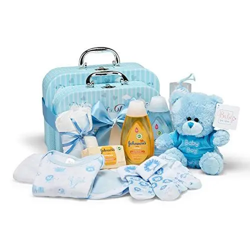 Produktbild: Baby Box Shop Geschenk Für Babyparty Junge - 12 Geschenkset Für Vaby Junge, Gift Sets Geschenkset Baby Junge - Geschenkset Zur Geburt Junge, Baby Geschenkset für Jungen, Baby Geschenk Junge Set - Blau
