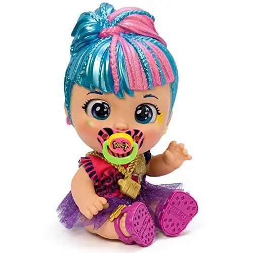 Produktbild: Baby Cool Roxie Rocker Puppe mit Kleidung, Schuhen und exklusiven Accessoires im Rock-Stil, inklusive 2 T-Shirts, 1 Tutu, 1 Schnuller, 1 Halskette und Ohrringe