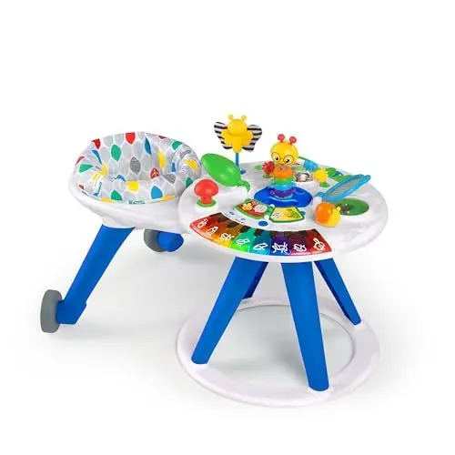 Produktbild: Baby Einstein, Around We Grow 4-in-1 Spieltisch & Lauflernhilfe mit Lichtern & Musik, Lauflernwagen mit Spielstation,15 Aktivität Spielzeug, 360° drehender Sitz, höhenverstellbar, Kinder ab 6 Monaten