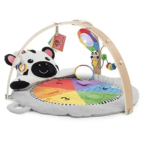 Produktbild: Baby Einstein Zen’s Aktivitätsspielzeug aus Plüsch für Meilensteine mit Holzstange, für Säuglinge bis Kleinkinder, 0-12 Monate, waschmaschinenfest