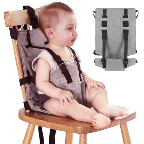 Produktbild: Baby Gurt-Sitz Tragbar Hochstuhl Sicherheitssitz-Sack Kleinkinder Reise Wesentlich mit Verstellbare Träger An Passend für jeden Stuhl Maschinenwäsche Fütterung von Kleinkindern Ess-Sitz Zubehör