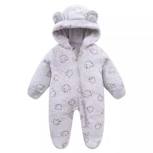 Produktbild: Baby Kleidung 86 92 Junge Baby Mädchen Schneeanzug Daunenjacke Mit Kapuze Strampler Overall Säugling Winter Outwear Grau Jungs Klamotten 86 (Grey, 6-9 Months)