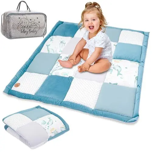 Produktbild: Krabbeldecke Spielmatte Krabbelmatte für Baby Kinder - Babies Patchworkdecke Bodenmatte Spieldecke Play Mat für Kinderzimmer und Laufgitter 100x100 cm