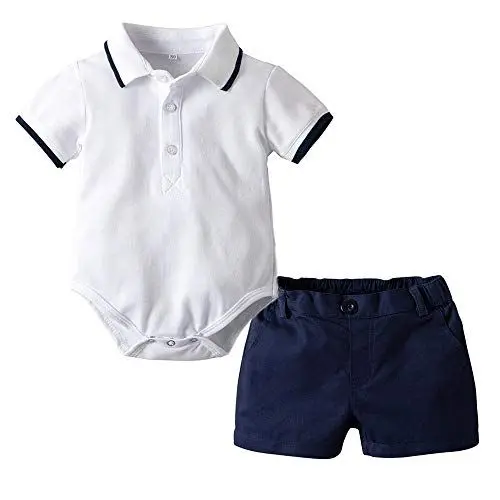 Produktbild: Baby Polo Body and Kurze Hosen 2er Stuck Jungen Strampler Hose Kleidung Set 12-18 Monate