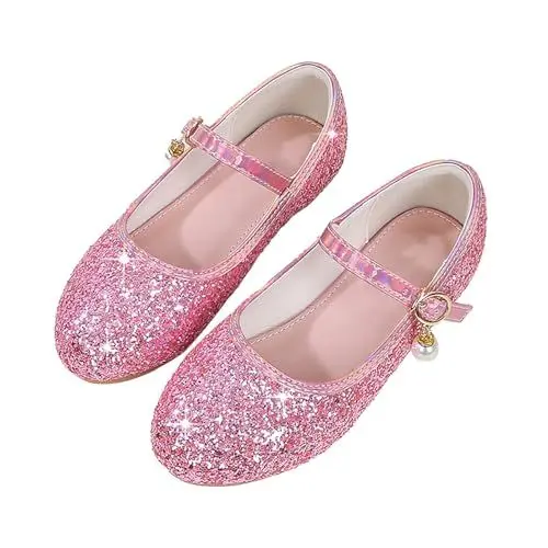 Produktbild: Baby Prinzessin Schuhe - Ballerinas Mädchen Pailletten Kristall Prinzessinnen Schuhe Mädchen Mary Jane Schuhe Kinder Abendschuhe Ballerina Schuhe Mädchen Glitzer Schulschuhe Mädchen
