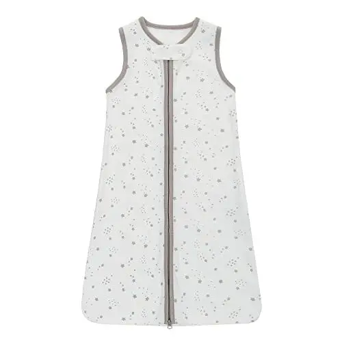Produktbild: Baby Schlafsack Kinder, Schlafsack Baby Sommer Kleine Kinder Schlafanzug ohne Ärmel, 0,5 Tog Schlafsäcke 100% Baumwolle atmungsaktiv Babyschlafsack Unisex Pyjamas, 0-6M Sterne