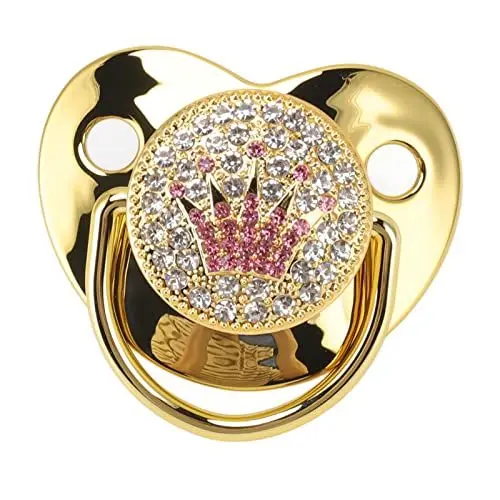 Produktbild: Baby Schnuller Ultra Light Soft Bling Silikon Neugeborenen Schnuller für 6-18 Monate Säugling für Gestillte Babys, Glow in The Dark Schnuller, Baby Mädchen Schnuller(Gold)