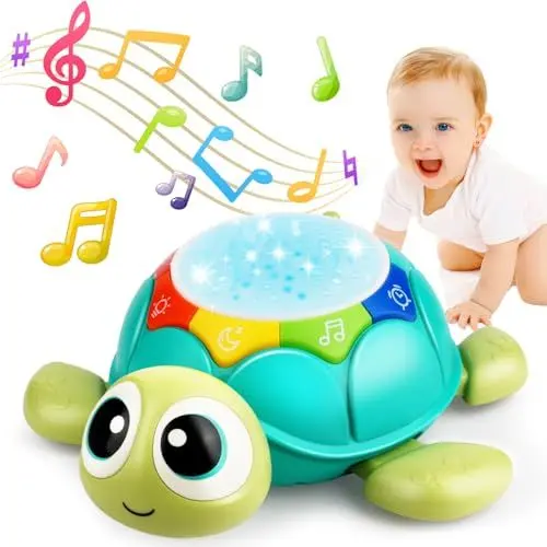 Produktbild: Aottom Baby Spielzeug ab 3 6 9 Monate, Spielzeug ab 6 Monate 1 Jahr Krabbelspielzeug Baby, Babyspielzeug ab 6 Monate mit Musik und Projektor, Motorikspielzeug Geschenk für Baby Kinder