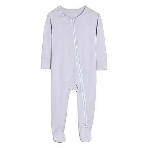 Produktbild: Baby Strampler Baumwolle mit Reißverschluss Langarm Schlafanzug Overall für Neugeborene Jungen Mädchen (Grey, 12-18 Months)