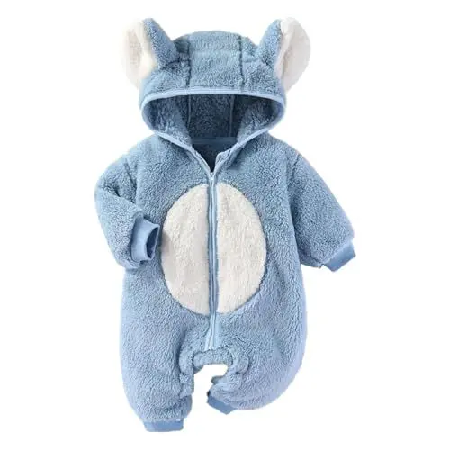 Produktbild: Baby Strampler Mädchen Baby Fuzzy Anzug Kostüm Outfits Entzückende Hoodies Unisex Baby Junge 6 Monate Kleidung (Blue, 0-6 Months)