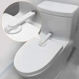 Produktbild: Baby Toilettenschloss (2-Pack) Verbesserter Lückenloser Palettenmechanismus für Kindersicherheit, Kein Werkzeug Erforderlich Einfache Installation mit 3M-Klebstoff.
