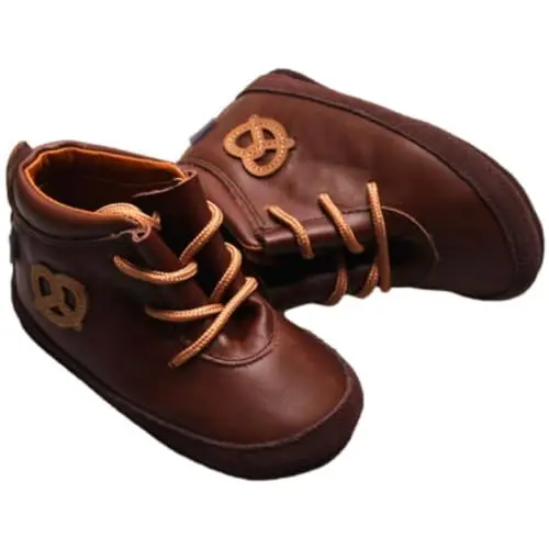 Produktbild: Baby Trachtenschuh Gr. 22/23 mit weicher Lauflernsohle. Braune Echtleder Boots zur Lederhose für besondere Anlässe wie Taufe