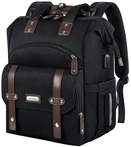 Produktbild: Baby Wickeltasche Rucksack, Große Windel Back Pack Wasserdichte Windel Tasche mit Kinderwagen Riemen, Schnuller Halter, USB Port RFID Anti Diebstahl Taschen, Weit geöffnete Baby Tasche für Mama Dad