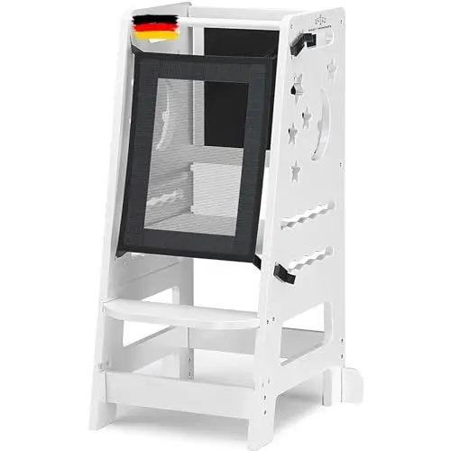 Produktbild: Baby Wonders® Lernturm für Kinder Babys, Aussichtsturm Kinder, wandelbarer Lernturm, Lernbank, Montessori Tower, Faltbarer Turm Evolutionäres Lernen (Blanco)