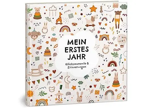 Produktbild: Babyalbum Mein erstes Jahr - Baby Erinnerungsbuch für die schönsten Momente - Das Babybuch zum Ausfüllen fürs 1. Lebensjahr - Ein besonderes Geschenk zur Geburt für Mädchen & Jungen: Boho Spielzeug
