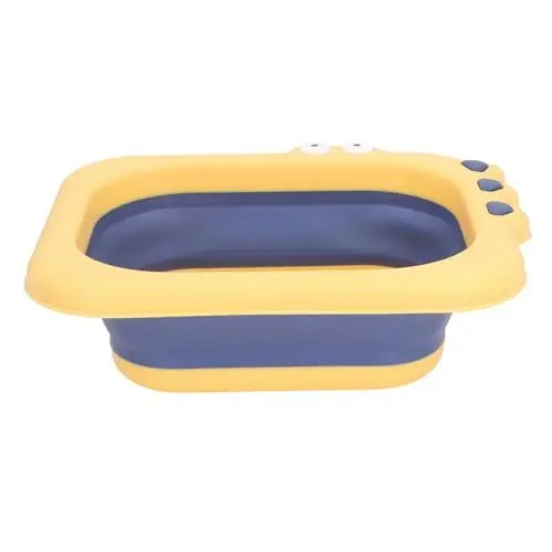 Produktbild: Baby-Badewanne, Hochsichere, Faltbare Mehrzweck-Baby-Badewanne aus PP mit Sauberer Spülung für Mädchen (Yellow)