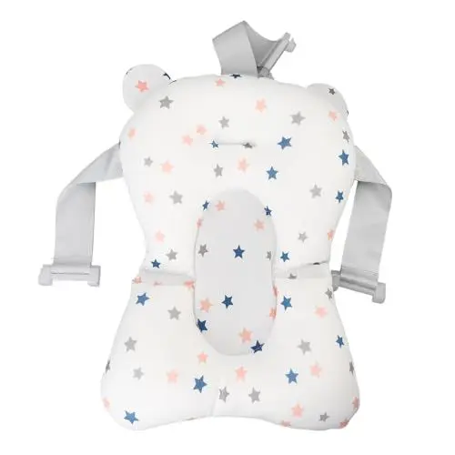 Produktbild: Baby-Badewannen-Stützkissen mit Erhöhtem Kissen, Sicheren Trägern, Weicher und Sanfter Effektiver Unterstützung, Neugeborenen-Badewannenmatte für die Badewanne von Neugeborenen
